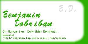 benjamin dobriban business card