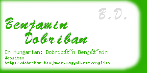 benjamin dobriban business card